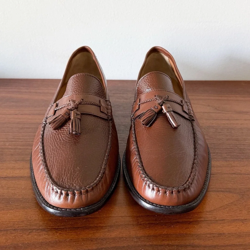 Florsheim Brown Leather Tassel Loafers Moc Toe Dress Shoes Men's Size 13D